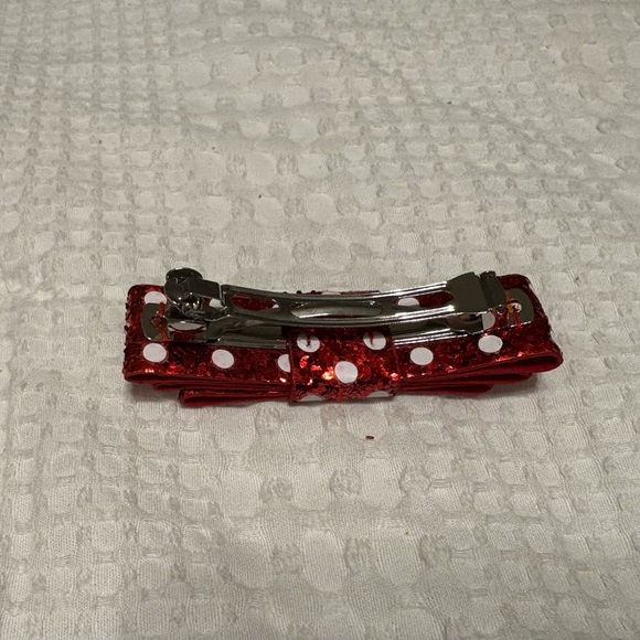 Sparkling Red Polka Dot Disney Kids Headband and Barrette Set. - Picture 4 of 4